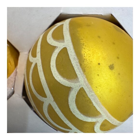 Vintage Gold Glass Christmas Ornaments Set Of 12 Coby Glass Handcrafted Glitter - Picture 7 of 10